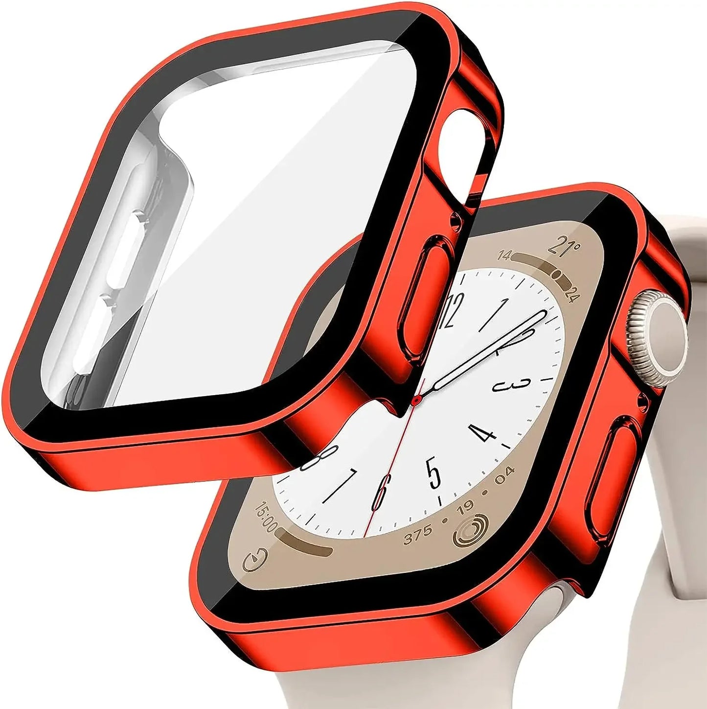 Tempered Glass+Cover for Apple Watch 11 10 9 8 7 46Mm 42Mm PC Bumper Screen Protector Case Iwatch Series 7 6 5 4 SE3 44 40 45Mm