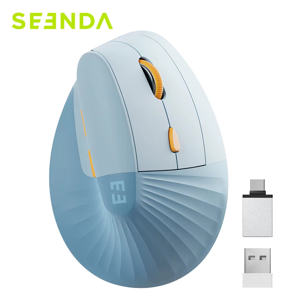 Vertical Wireless Mouse Type C Rechargeable Ergonomic USB & Type C Mice for Laptop Laptop PC Macbook Windows Android