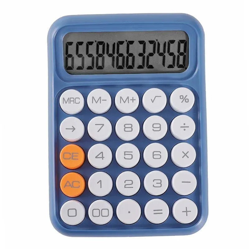 1Pc Keyboard Calculator Office 12-Digit Mechanical Calculator Cute Candy Color Calculator Desktop Stationery