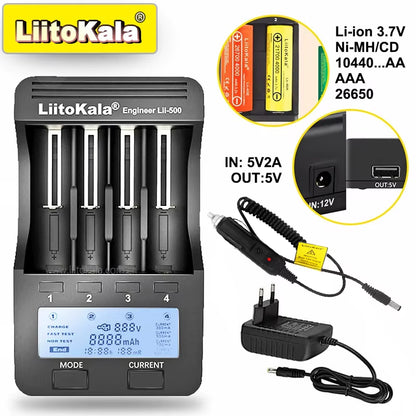 Lii-600 Battery Charger 12V5A for Li-Ion 3.7V and Nimh 1.2V Battery Lii-202 402 Lii-S8 S12 Lii-500 18650 26650 AA AAA