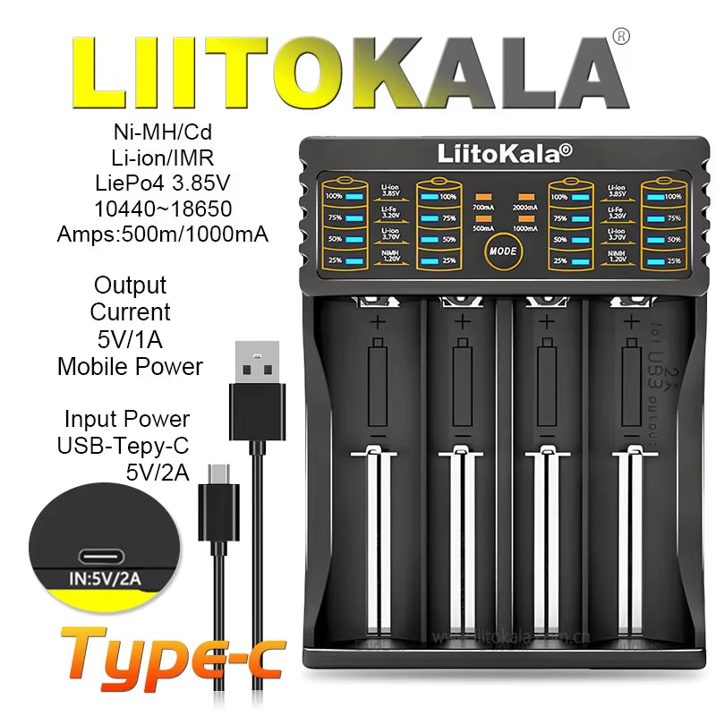 Lii-600 Battery Charger 12V5A for Li-Ion 3.7V and Nimh 1.2V Battery Lii-202 402 Lii-S8 S12 Lii-500 18650 26650 AA AAA