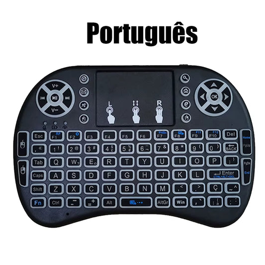 2.4G Air Mouse with Touchpad Keyboard I8 Arabic French Spanish Russian Backlit Mini Wireless Keyboard for PC Android TV Box
