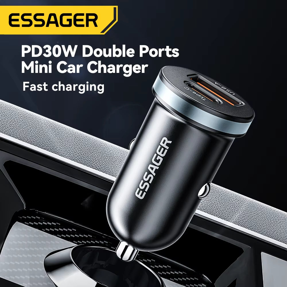 30W USB C Car Charger Type C Quick Charger PD QC 3.0 SCP 5A Fast Charging Car Phone Charge for Iphone Xiaomi Samsung