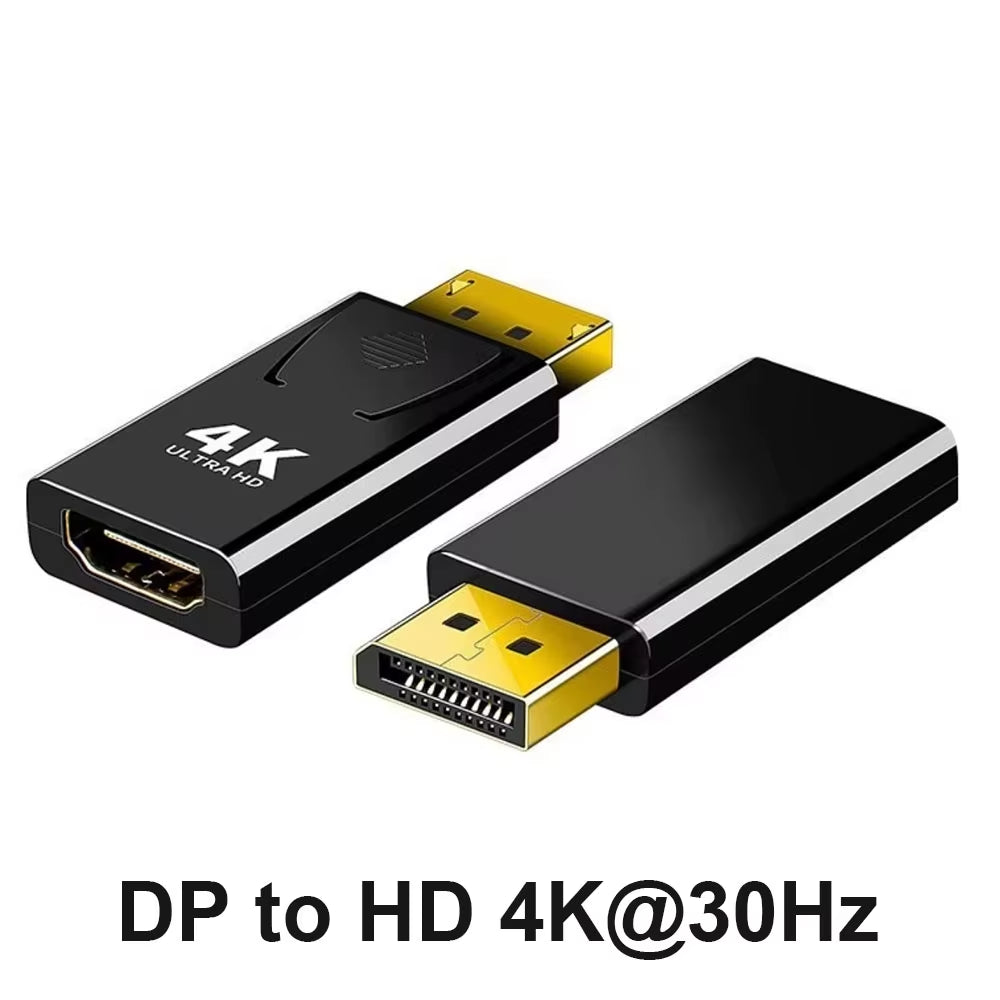 4K DP to Hdmi-Compatible Converter Displayport to 1080P HDTV Computer Monitor Audio Video Adapter