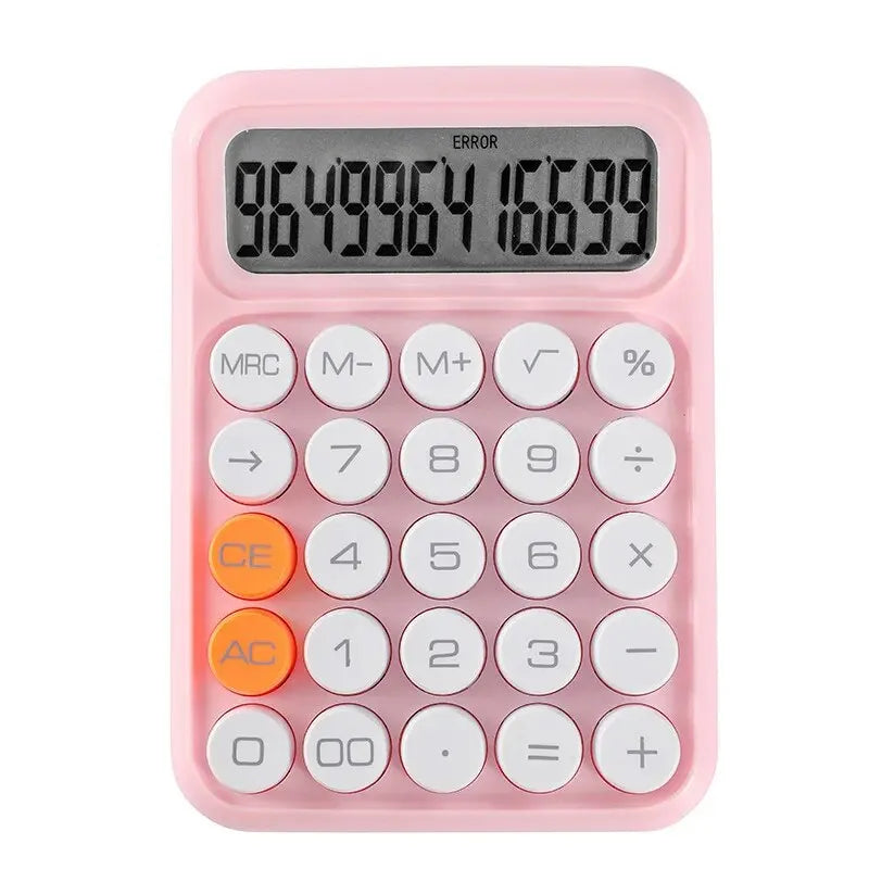 1Pc Keyboard Calculator Office 12-Digit Mechanical Calculator Cute Candy Color Calculator Desktop Stationery