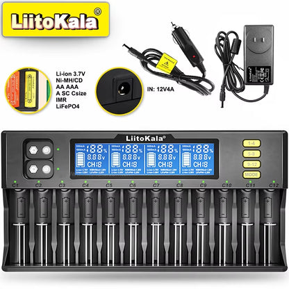 Lii-600 Battery Charger 12V5A for Li-Ion 3.7V and Nimh 1.2V Battery Lii-202 402 Lii-S8 S12 Lii-500 18650 26650 AA AAA