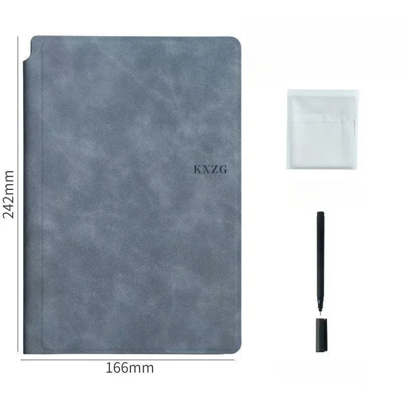 1 Pcs Reusable Whiteboard Notebook Set with Whiteboard Pen Erasing Cloth Leather Memo Pad Weekly Planner Portable Stylish Office