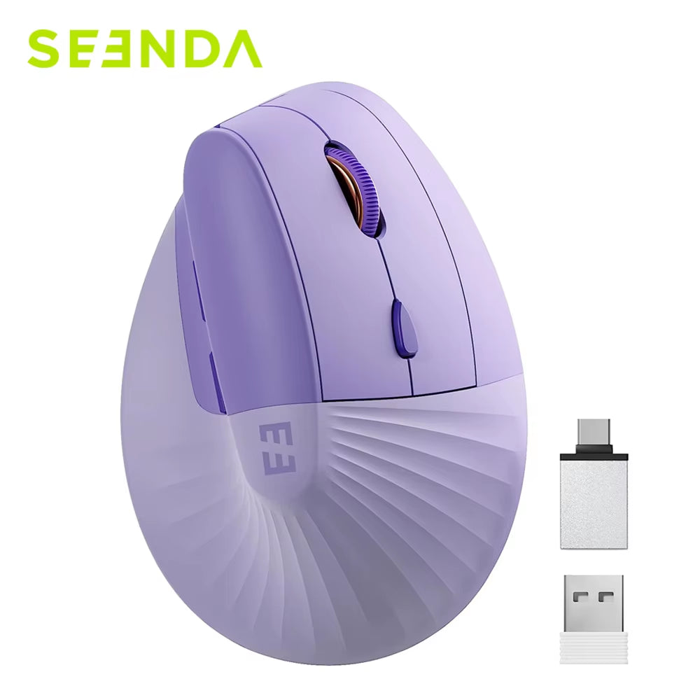 Vertical Wireless Mouse Type C Rechargeable Ergonomic USB & Type C Mice for Laptop Laptop PC Macbook Windows Android