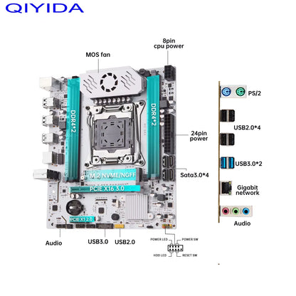 X99 Motherboard D4 TPM2.0 LGA 2011 3 with M.2 Slot Support X99 C612Chip DDR4 Memory SATA3.0 USB3.0 PCI16X