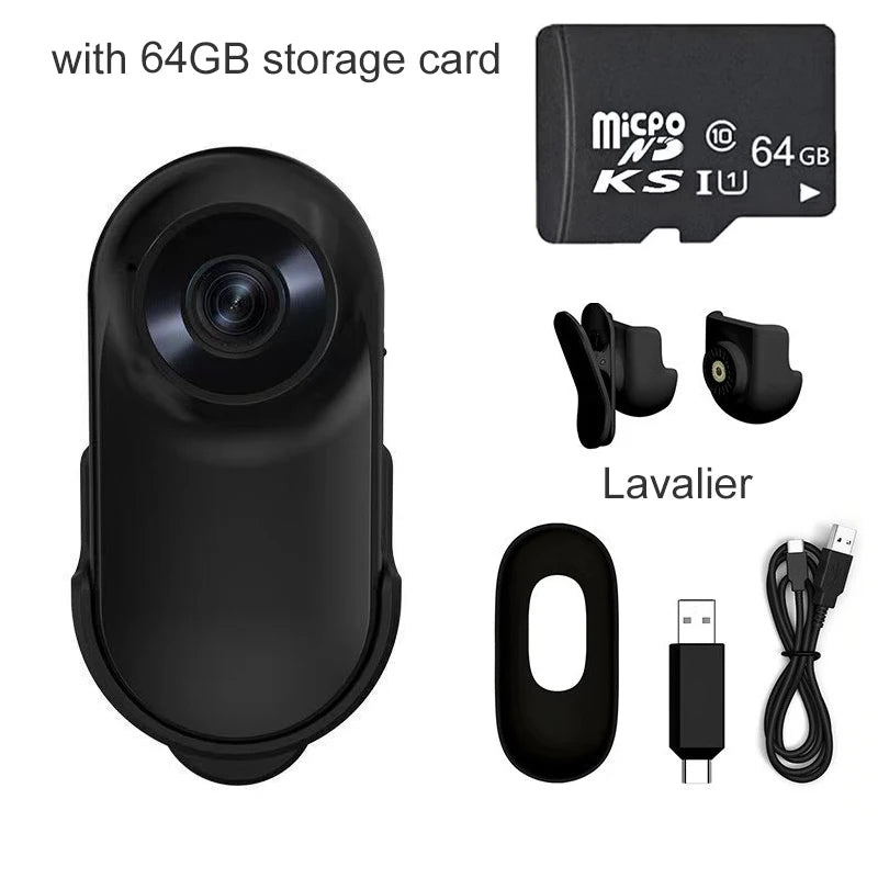 1080P Action Camera 1080P Portable Versatile Mount Anywhere for Travel Pets Ride Sport Vlog Mini Wireless Camera with Carry Box