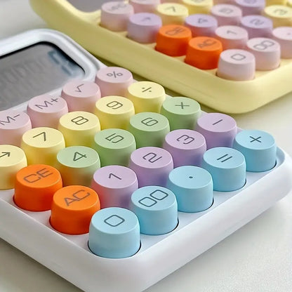 1Pc Keyboard Calculator Office 12-Digit Mechanical Calculator Cute Candy Color Calculator Desktop Stationery