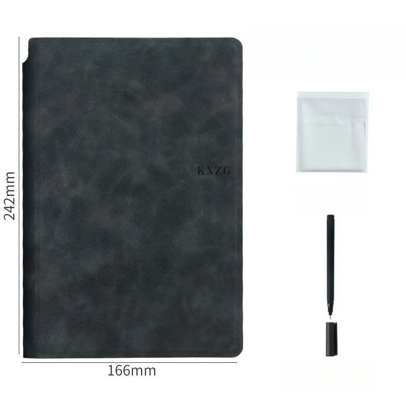 1 Pcs Reusable Whiteboard Notebook Set with Whiteboard Pen Erasing Cloth Leather Memo Pad Weekly Planner Portable Stylish Office