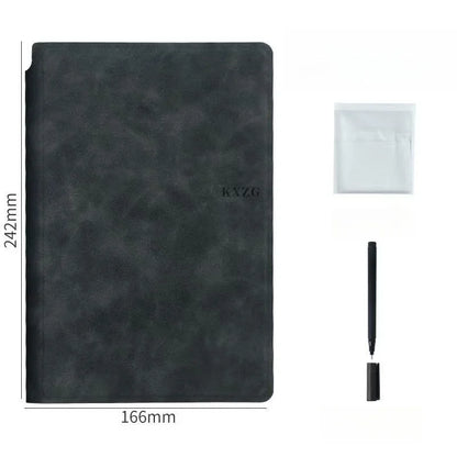 1 Pcs Reusable Whiteboard Notebook Set with Whiteboard Pen Erasing Cloth Leather Memo Pad Weekly Planner Portable Stylish Office