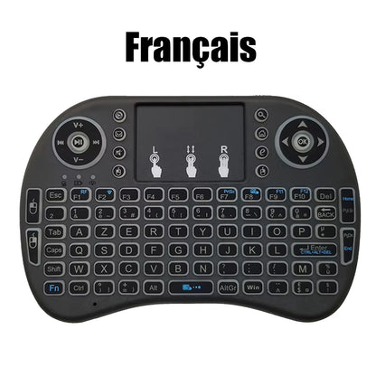 2.4G Air Mouse with Touchpad Keyboard I8 Arabic French Spanish Russian Backlit Mini Wireless Keyboard for PC Android TV Box