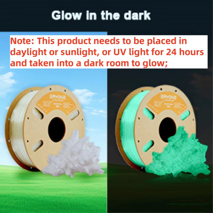 200G PLA Filament Glow in the Dark Premium 3D Print（Absorbs Sunlight or Daylight）,200G Pla Filament Glow in the Dark