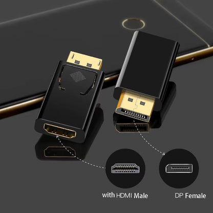 4K DP to Hdmi-Compatible Converter Displayport to 1080P HDTV Computer Monitor Audio Video Adapter