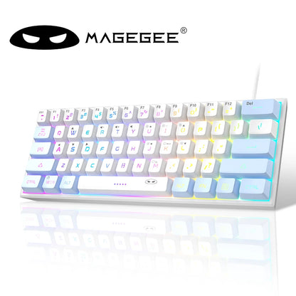 Mini 60% Gaming Keyboard, RGB Backlit 61 Key Ultra-Compact Keyboard, TS91 Ergonomic Waterproof Mechanical Feeling Office
