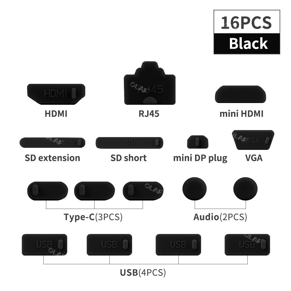 Universal Notebook Usb Silicone anti Dust Plug16Pcs Laptop Dustproof Stopper Dust Plug Usb Computer Interface Waterproof Cover