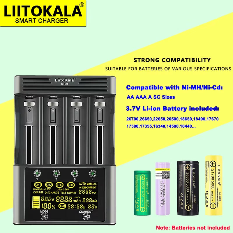 Lii-600 Battery Charger 12V5A for Li-Ion 3.7V and Nimh 1.2V Battery Lii-202 402 Lii-S8 S12 Lii-500 18650 26650 AA AAA